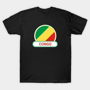 Congo Country Badge - Congo Flag T-Shirt